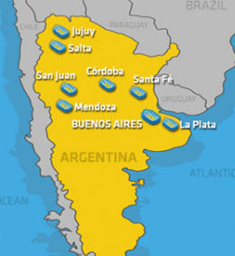 Subsedes da Copa Amrica de 2011, na Argentina. Crdito: AFA/divulgao